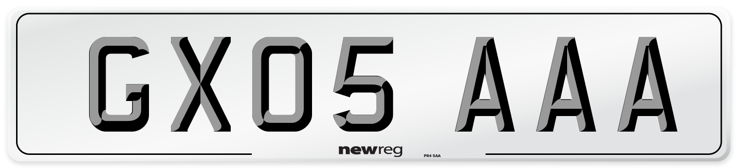 GX05 AAA Number Plate from New Reg
